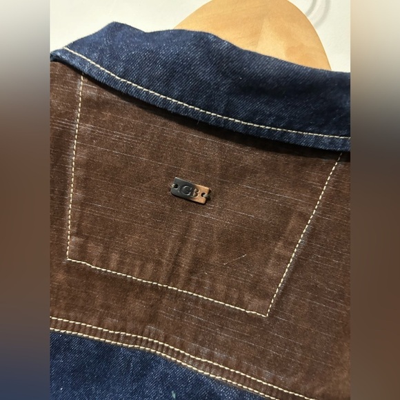 Men's Denim and Brown Jacket - Picture 5 of 6